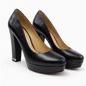 Michael Michael Kors Black Leather Platform Pumps Size 9M